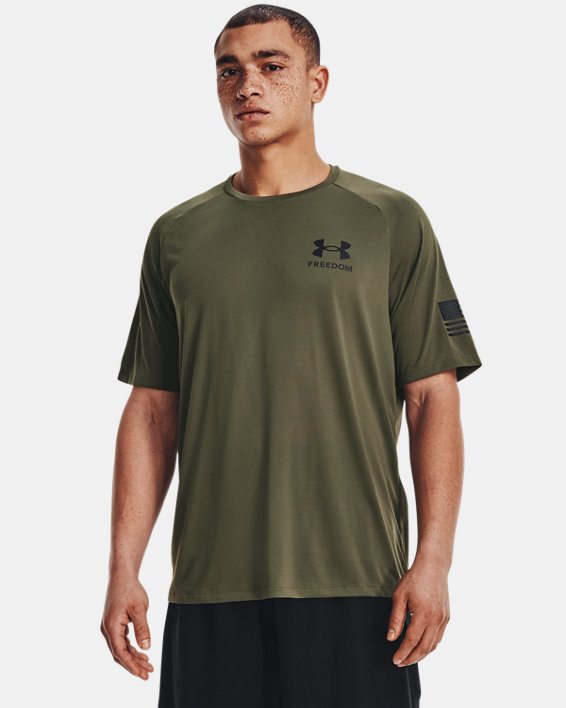 Men's UA Tech™ Freedom Short Sleeve T-Shirt, Green, pdpMainDesktop image number 0